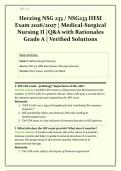 NSG 233 &sol; NSG233 HESI Exam Herzing  &vert; 2026&sol;2027 &vert; Medical-Surgical Nursing II &vert; Q&A with Rationales &vert; Grade A &vert; Verified Solutions