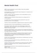 Mental Health Final exam with 100&percnt; correct answers 2025