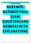 Nurs 6670 &lpar;nurs6670&rpar; Final Exam 2024&sol;2025 Questions and Answers with Explanations