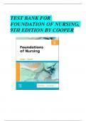 Test Bank for Foundation of Nursing&comma; 9th Edition Cooper Questions and Answers 2024&sol;2025 Guide