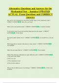 Alternative Questions and Answers for the  Mechanical Test &ndash; Jamaica UPDATED  ACTUAL  Exam Questions and CORRECT  Answers 