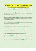NUR 168 Test 2 UPDATED ACTUAL  Exam  Questions and CORRECT Answers