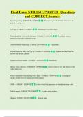 Final Exam NUR 168 UPDATED   Questions  and CORRECT Answers
