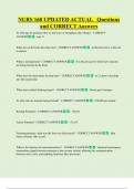 NURS 168 UPDATED ACTUAL   Questions  and CORRECT Answers 