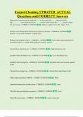 Carpet Cleaning UPDATED  ACTUAL    Questions and CORRECT Answers 