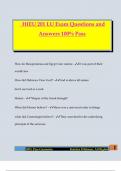 HIEU 201 LU Exam Questions and Answers 100&percnt; Pass