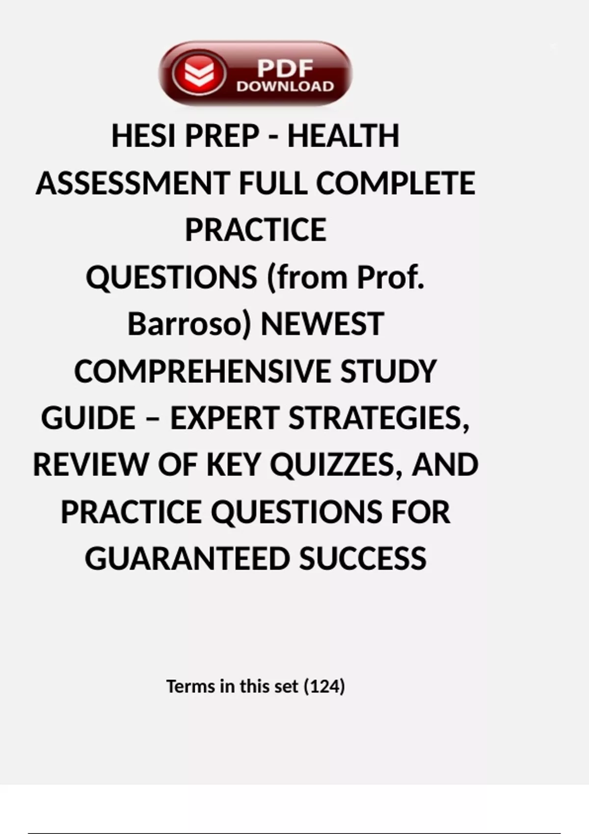 HESI PREP - HEALTH ASSESSMENT FULL COMPLETE PRACTICE QUESTIONS (from ...