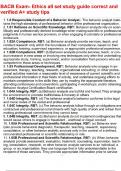 BACB Exam- Ethics all set study guide correct and verified A&plus; study tips
