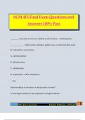 SCM 413 Final Exam Questions and Answers 100&percnt; Pass