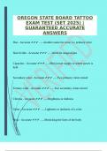 OREGON STATE BOARD TATTOO EXAM TEST &lpar;SET 2025&rpar; &vert;GUARANTEED ACCURATE ANSWERS