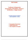 Test Bank for Textbook of Diagnostic Sonography&comma; 9th Edition&comma; Volume 1 by Hagen-Ansert &lpar;All Chapters included&rpar;