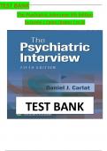 Test Bank For The Psychiatric Interview 5th Edition&lpar; Daniel J&period; Carlat &comma; 2025&rpar; All Chapters 1-34&vert; Newest Edition