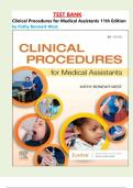 Test Bank for Clinical Procedures for Medical Assistants 11th Edition by Kathy Bonewit-West