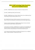 WGU C180 Psychology Study Questions and Correct Detailed Answers