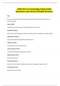 C180 Intro to Psychology Study Guide Questions and Correct Detailed Answers