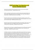 C180 Psychology Test-Questions and Correct Detailed Answers