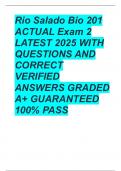 Rio Salado Bio 201 ACTUAL Exam 2 LATEST 2025 WITH QUESTIONS AND CORRECT VERIFIED ANSWERS GRADED A&plus; GUARANTEED 100&percnt; PASS