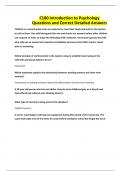C180 Introduction to Psychology Questions and Correct Detailed Answers
