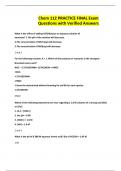 Chem 112 PRACTICE FINAL Exam Questions with Verified Answers