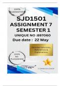 SJD1501 Assignment 7 &lpar;COMPLETE ANSWERS&rpar; Semester 1 2025 &lpar;897060&rpar; - DUE 22 May 2025