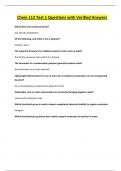 Chem 112 Test 1 Questions with Verified Answers