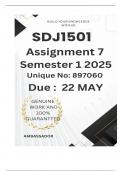 SJD1501 Assignment 7 &lpar;COMPLETE ANSWERS&rpar; Semester 1 2025 &lpar;897060&rpar; - DUE 22 May 2025