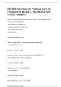 NR 358 Professional Nursing Care of Populations &lpar;Exam 1&rpar; Questions And Actual Answers&period;