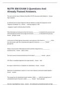 NUTR 358 EXAM 3 Questions And Already Passed Answers&period;