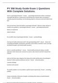PY 358 Study Guide Exam 1 Questions With Complete Solutions&period;