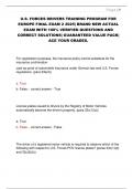U&period;S&period; FORCES DRIVERS TRAINING PROGRAM FOR  EUROPE FINAL EXAM 2 2025&vert; BRAND NEW ACTUAL  EXAM WITH 100&percnt; VERIFIED QUESTIONS AND  CORRECT SOLUTIONS&vert; GUARANTEED VALUE PACK&vert;  ACE YOUR GRADES&period;