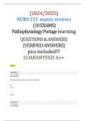 &lpar;2024-2025&rpar; NURS 231 exams reviews &lpar;10 EXAMS&rpar; Pathophysiology Portage learning QUESTIONS & ANSWERS