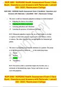 NUR 2092 NUR2092 Health Assessment LATEST Final Exam Review (Questions and verified Answers)
