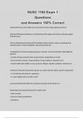 NUSC 1165 Exam 1 Questions and Answers 100- Correct