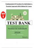 Test bank for fundamentals of taxation for individuals a practical approach 2024 edition by carnes Chapter 1-24