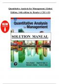 Solution Manual for Quantitative Analysis for Management&comma; Global Edition&comma; 14th edition by Render Chapter 1-15