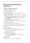 Samenvatting colleges -  Statistische modellen 2 &lpar;PABA2058&rpar;
