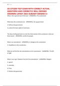 US CITIZEN TEST EXAM WITH CORRECT ACTUAL QUESTIONS AND CORRECTLY WELL DEFINED ANSWERS LATEST 2025 ALREADY GRADED A&plus;