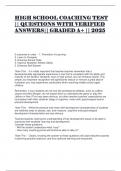 HIGH SCHOOL COACHING TEST &vert;&vert; QUESTIONS WITH VERIFIED ANSWERS&vert;&vert; GRADED A&plus; &vert;&vert; 2025