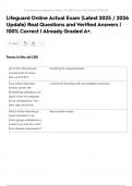 Lifeguard Online Actual Exam &lpar;Latest 2025 &sol; 2026 Update&rpar; Real Questions and Verified Answers &vert; 100&percnt; Correct &vert; Already Graded A&plus;&period;