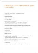 EDEXCEL A LEVEL GEOGRAPHY - paper 1 case studies&period;