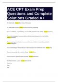 ACE CPT Exam Prep Questions and Complete Solutions Graded A&plus;