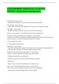 GEOGRAPHY EDEXCEL A LEVEL PAPER 1 Questions and answers&period;&period;