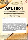 AFL1501 Assignment 1 &lpar;COMPLETE ANSWERS&rpar; Semester 1 2025 - DUE 2025