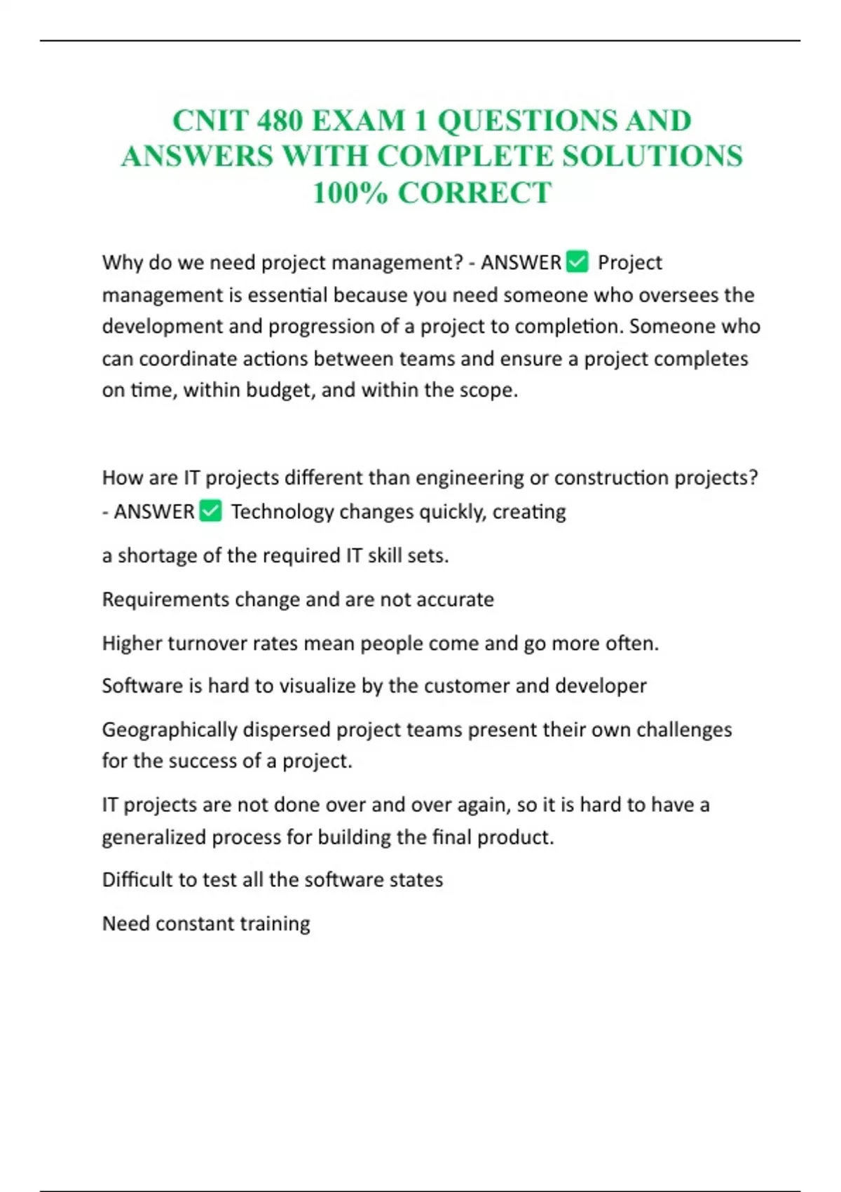 CNIT 480 EXAM 1 QUESTIONS AND ANSWERS WITH COMPLETE SOLUTIONS 100% ...