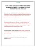 NCAC II TEST BANK EXAM LATEST UPDATE THIS YEAR WITH COMPLETE 450 QUESTIONS AND CORRECT VERIFIED ANSWERS