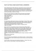 NUR 102 FINAL EXAM QUESTIONS & ANSWERS