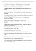 NUR102 FINAL EXAM QUESTIONS AND ANSWERS