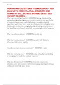NORTH DAKOTA STATE LAW &lpar;COSMETOLOGY&rpar; &ndash; TEST EXAM WITH CORRECT ACTUAL QUESTIONS AND CORRECTLY WELL DEFINED ANSWERS LATEST 2025 ALREADY GRADED A&plus;
