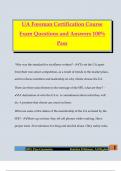 UA Foreman Certification Course Exam Questions and Answers 100&percnt; Pass