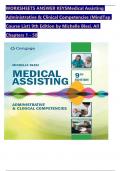 WORKSHEETS ANSWER KEYSMedical Assisting  Administrative & Clinical Competencies &lpar;MindTap  Course List&rpar; 9th Edition by Michelle Blesi&comma; All  Chapters 1 - 58